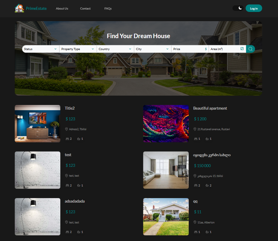 PrimeEstate website preview